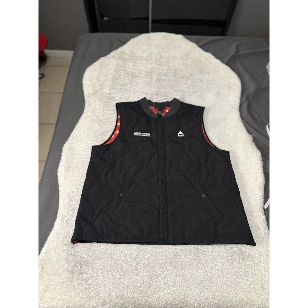 Burton Quilted Vest Mens 2XL Black Mallet Thermolite Zip Golub Capital